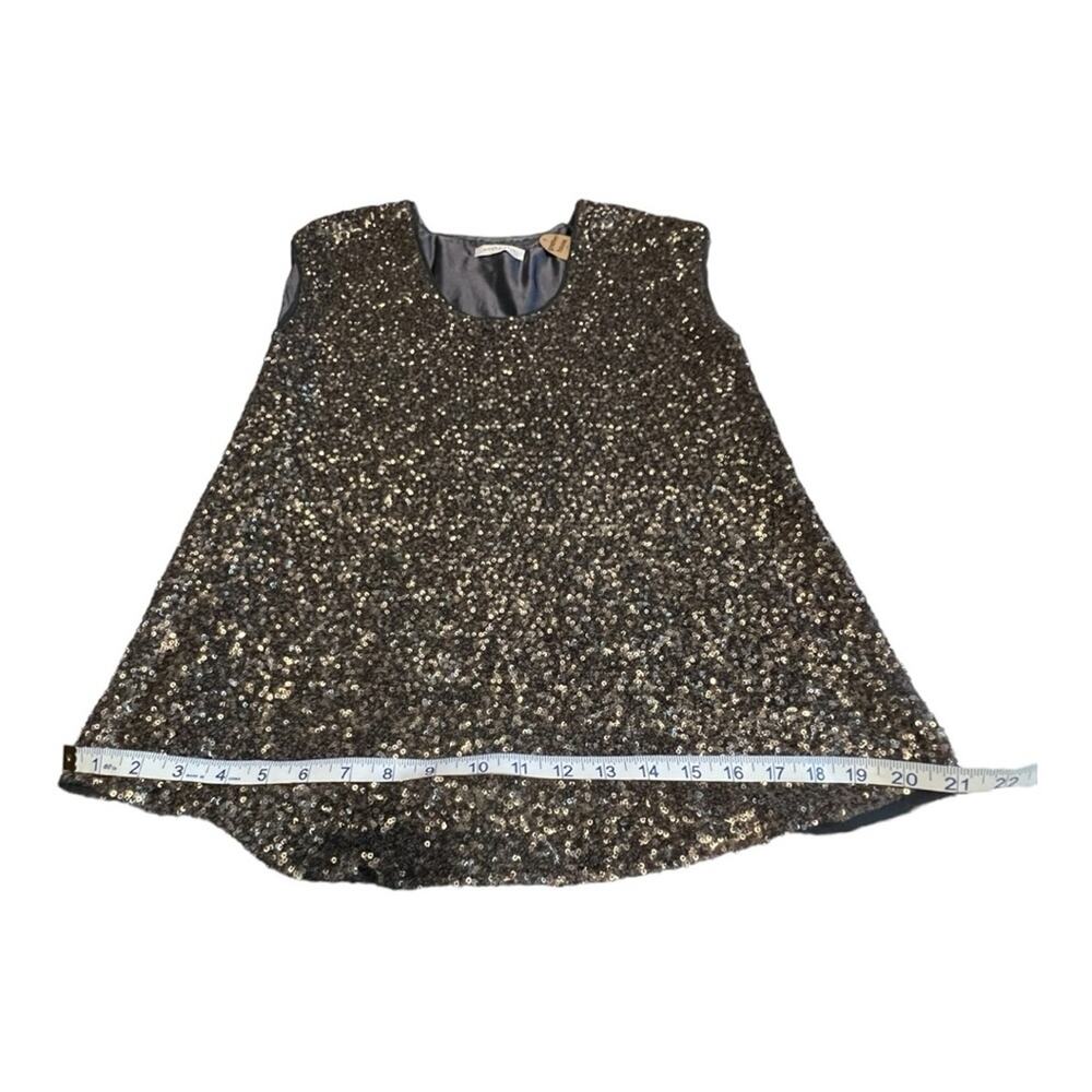 Megan Park Pewter Fully Sequined Sleeveless Top Size 3 (US 10) Holiday $585 - Picture 9 of 11